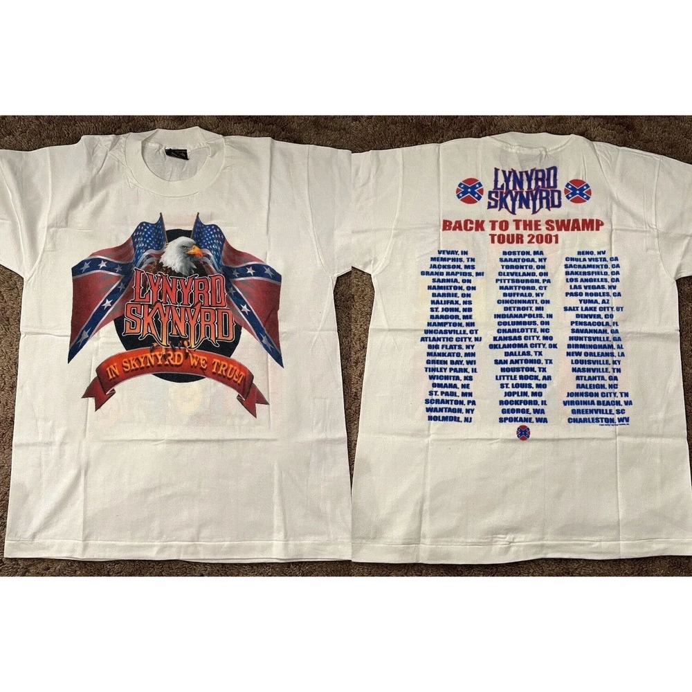 Lynyrd Skynyrd In Skynyrd We Trust 2001 Tour T-Shirt 2 Sided